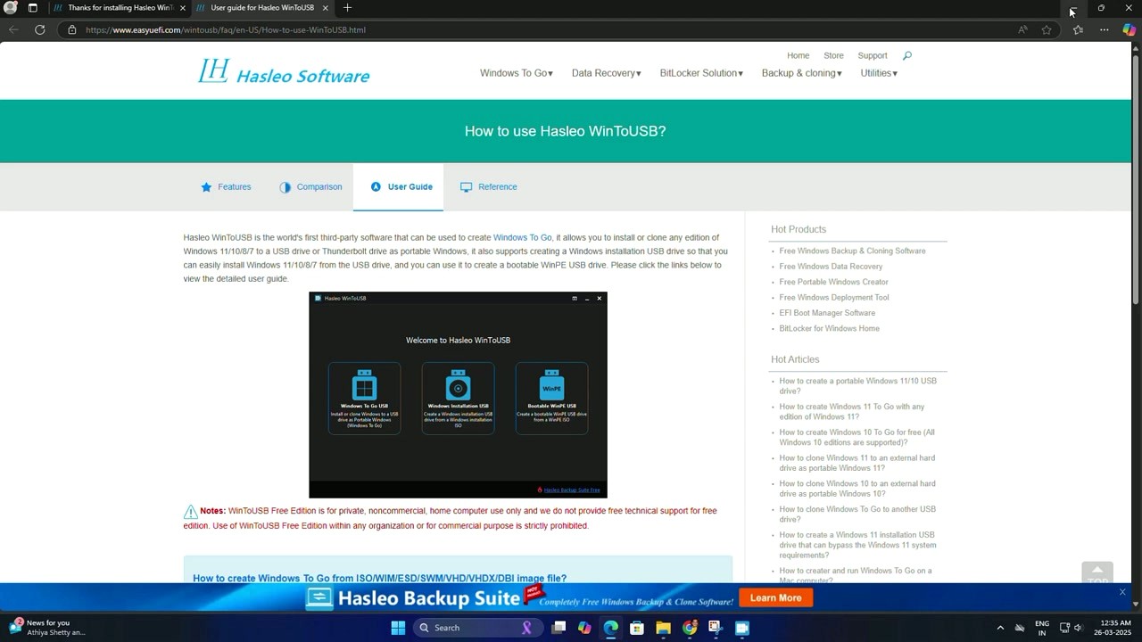 WinToUSB main interface showing three mode options